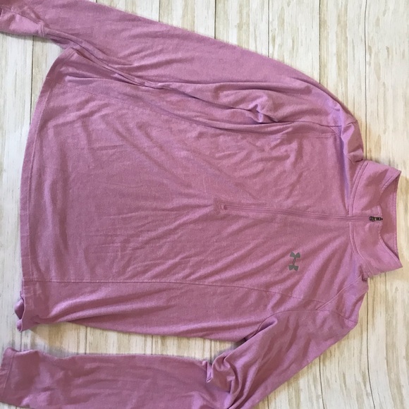 Preowned Pink 1/2 zip up Pullover Threadbornne long sleeve size large - Picture 2 of 7